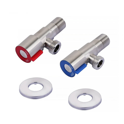 Комплект кранов буксовых д/подкл.сант.приборов 1/2"х1/2" угловые (2шт) TIM TBL5854.02S 1/48