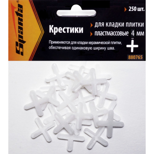 Крестики, 4,0 мм, д/плитки 250 шт //SPARTA   880765