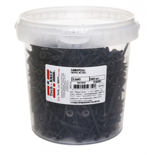 Саморез ШСГМ по металлу 3,5х45 (600 шт) - ведро Tech-Krep 124383
