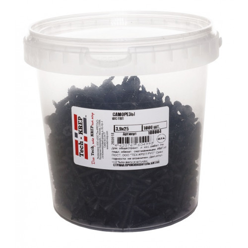 Саморез ШС ГВЛ 3,9х25 (1000 шт) - ведро Tech-Krep 108004