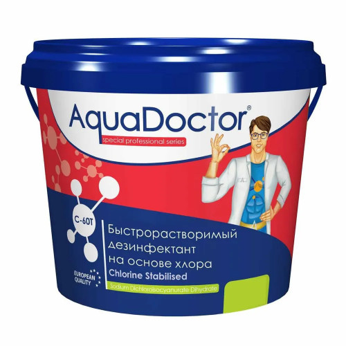 Средство "AquaDoctor",хлор-шок  д/дезинфекции бассейна C-60T 1кг  НЗ