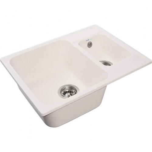 Мойка комп.Granfest QUARZ 09 GF-Z 617х480 Белый 1,5чаши  без сифона